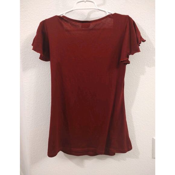 JKLA California Top Burgundy Embroidered Applique on Front Size Medium Made USA - Picture 2 of 7